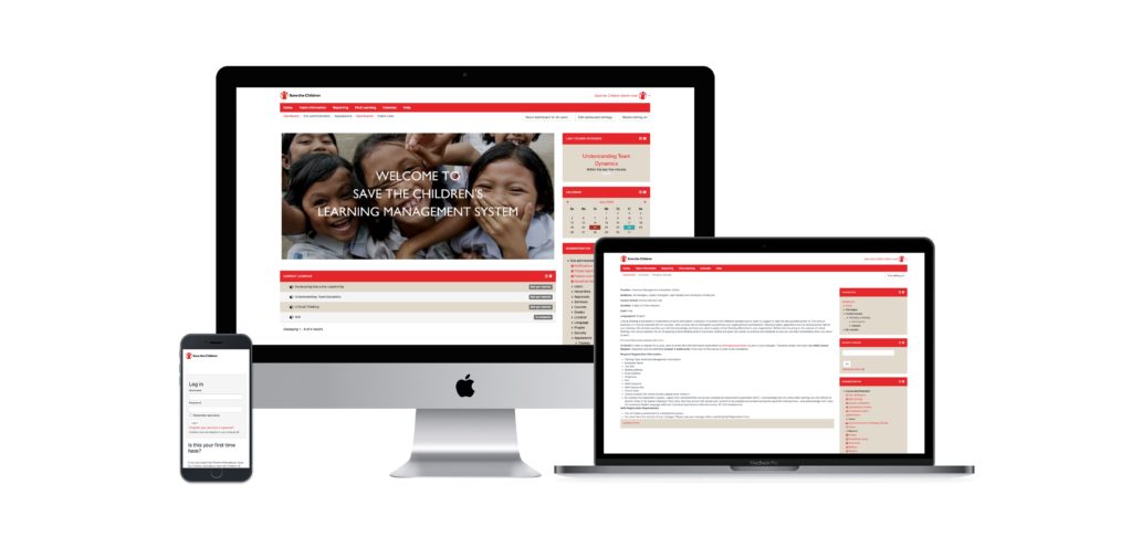 save the children lms mockup on multiple devices