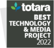 totara best technology and media project award logo
