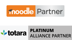 moodle premium partner and totara platinum alliance partner logos