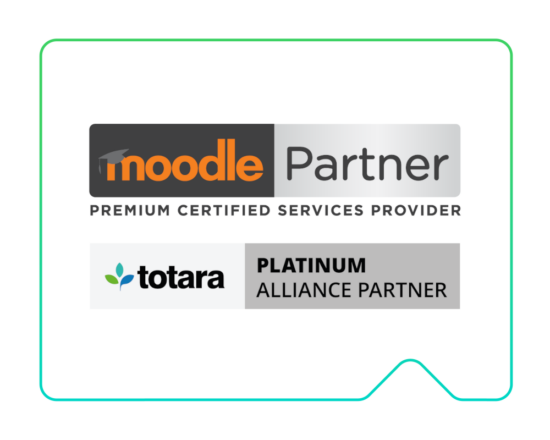 Moodle and Totara partner logos