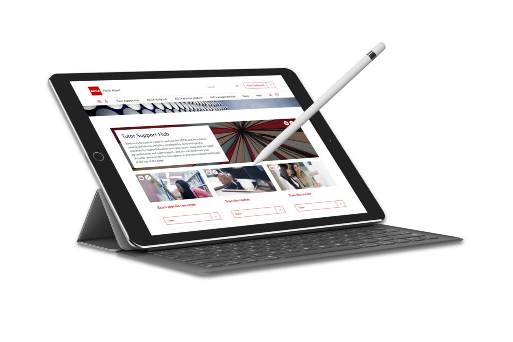 ACCA LMS example on tablet device