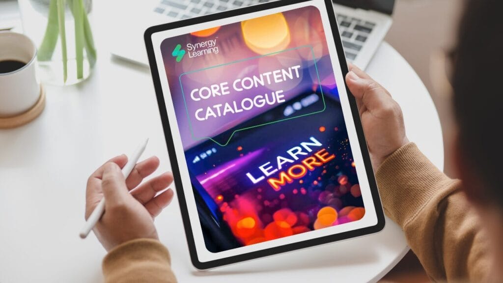 Core elearning content catalogue from Synergy learning on a tablet device