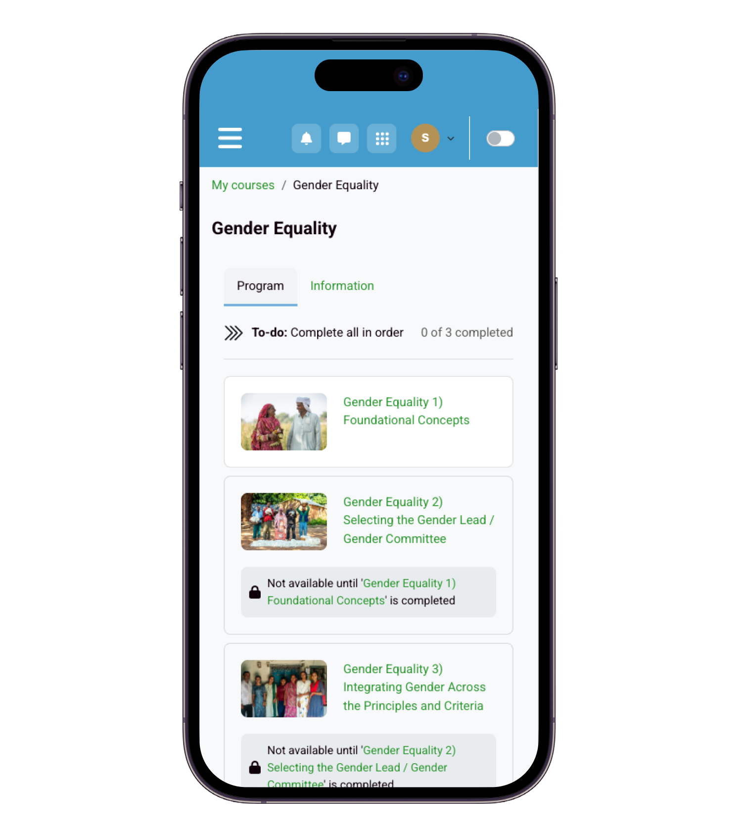 Bessere Cotton LMS Mobilansicht