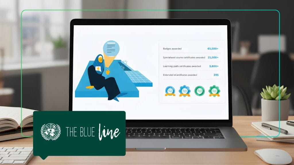 The blue line learning project in collobration with Synergy Learning LMS, Moodle Workplace and UNSSC