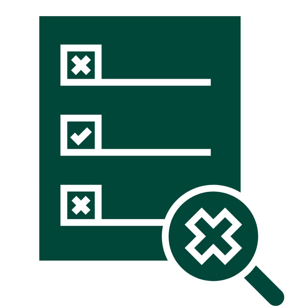 Inconsistent record keeping icon list with checks and crosses - Synergy Learning
