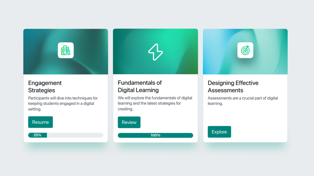 Raster mit ausgewählten Themen aus dem „ Spark “-Theme von Synergy Learnings