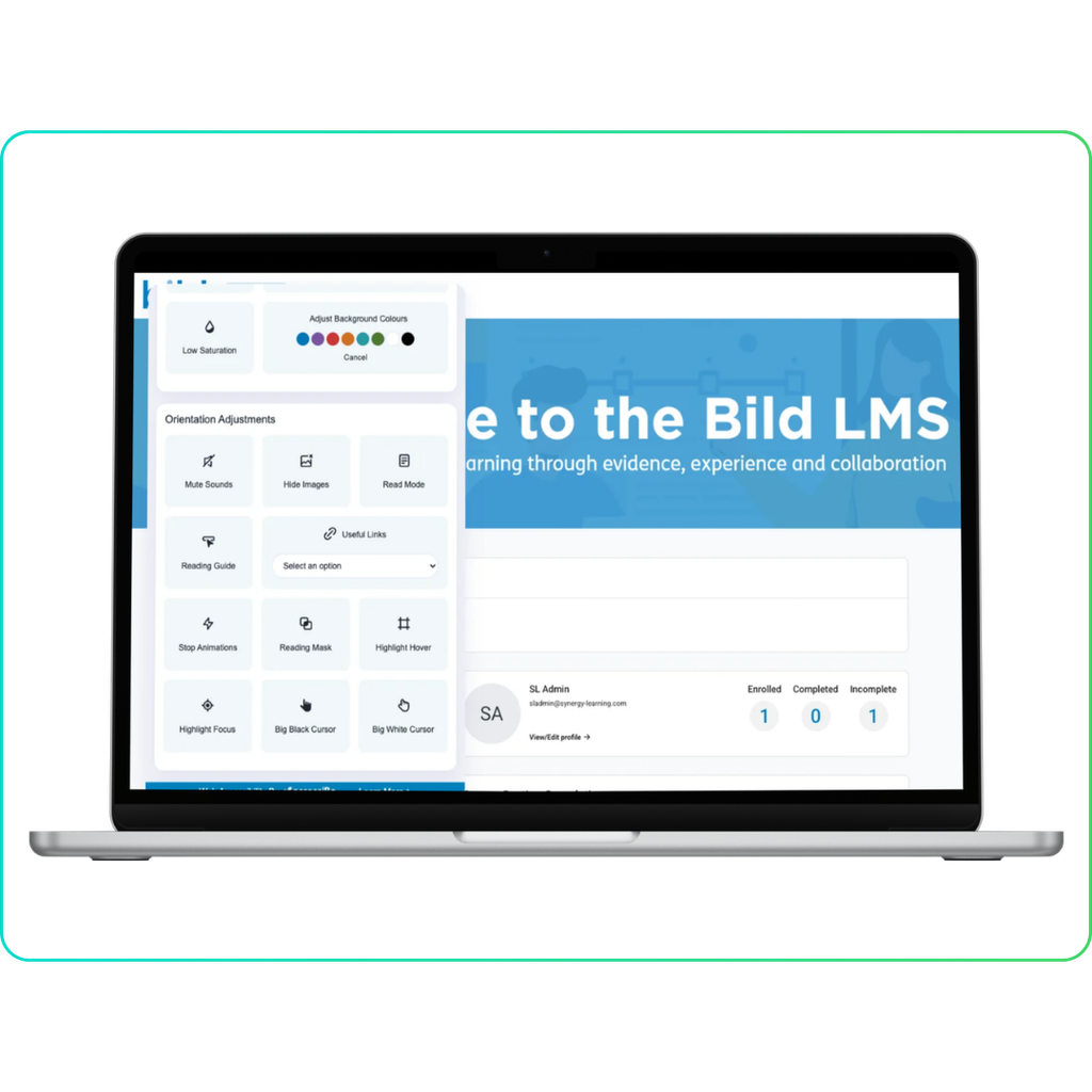 AccessWidget by accessiBe accessibility adjustment options - Synergy Learning