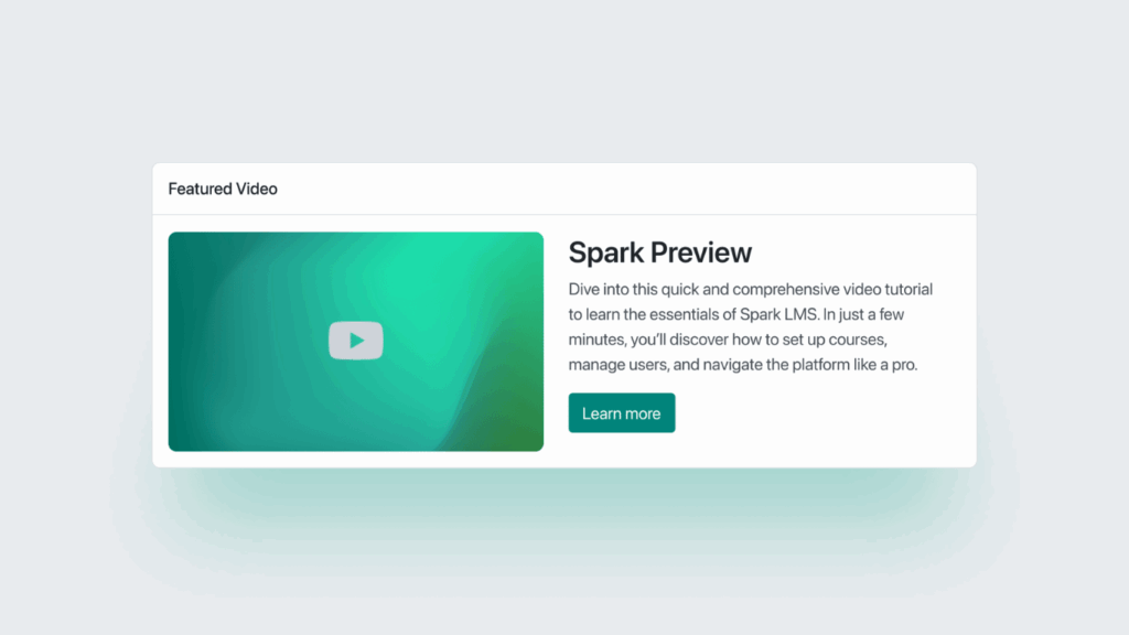 Spark LMS-Thema aus dem vorgestellten Video auf Synergy Learning